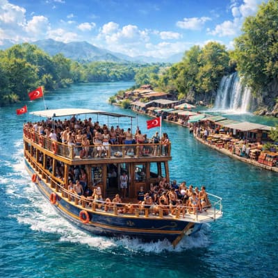 From Alanya: Manavgat River Bazaar Tour Waterfall Traditional Market