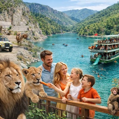 Best Alanya Mix Safari Tour  Zoo Visit & Green Lake Boat Trip