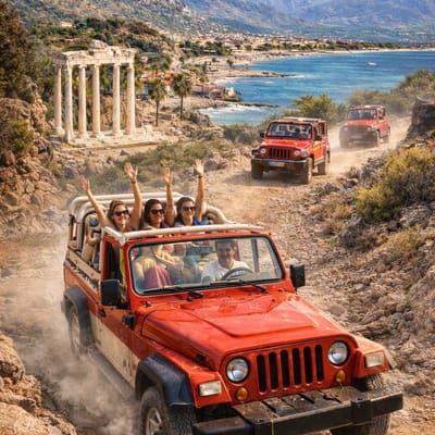 Side Jeep Safari  Boat Trip with Lunch Full Day Adventure Experience